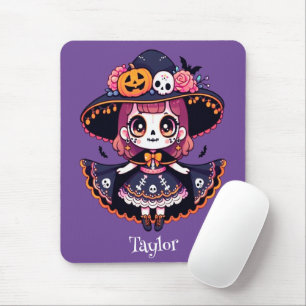Alfombrilla De Ratón Cute catrina girl halloween personalized