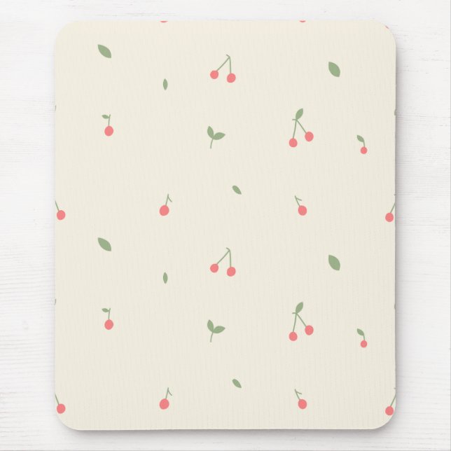 Alfombrilla De Ratón Cute Cherry Pattern – Minimal Fruit Aesthetic (Frente)