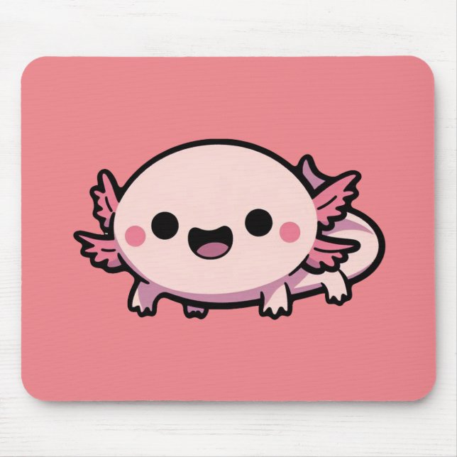 Alfombrilla De Ratón Cute Chibi Axolotl (Frente)