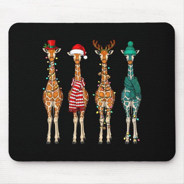 Alfombrilla De Ratón Cute Christmas Giraffe Funny Animal Lover Gift Kid (Frente)
