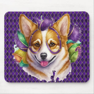 ALFOMBRILLA DE RATÓN CUTE COLOR DE AGUA MARDI GRAS WELSH CORGI DOG