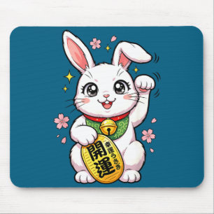 Alfombrilla De Ratón Cute conejo afortunado japonés Maneki Neko