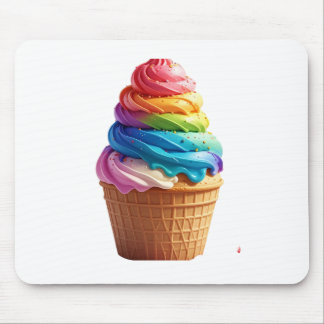 Alfombrilla De Ratón Cute Copa de Waffle de Helado con Remolino de Arco