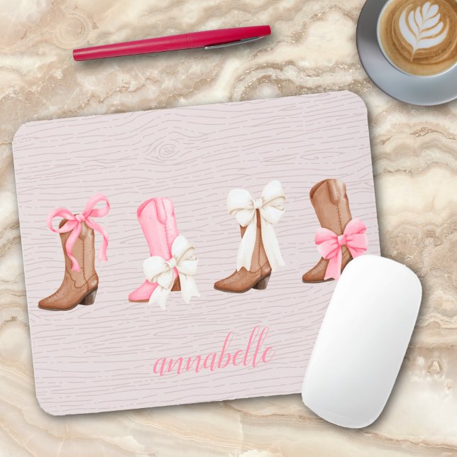 Alfombrilla De Ratón Cute Coquette Cowgirl Boots personalizado (Cute Coquette Cowgirl Boots Personalized Mouse Pad)