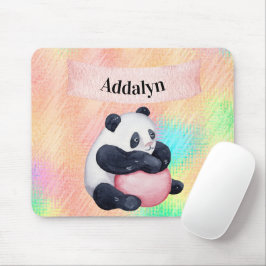 Alfombrilla De Ratón Cute Customized Baby Panda Bear Watercolor Pastel