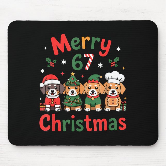 Alfombrilla De Ratón Cute Dachshund Christmas Design Funny Holiday Dog  (Frente)