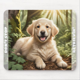 Alfombrilla De Ratón Cute Dog Puppy Golden Retriever Nombre personaliza
