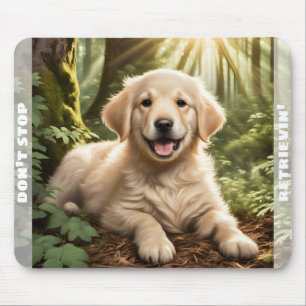 Alfombrilla De Ratón Cute Dog Puppy Golden Retriever Nombre personaliza