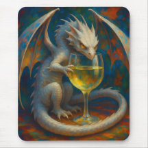 Cute Dragón de Marfil y Arte Fantástico de Vino Bl