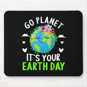 Alfombrilla De Ratón Cute Earth Day Go Planet es divertido
