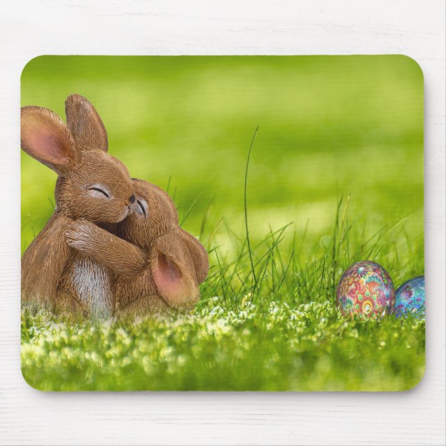 Alfombrilla De Ratón Cute Easter Bunnies Eggs Spring (Frente)