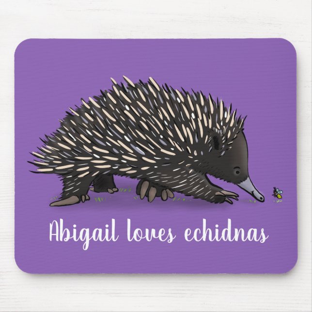 Alfombrilla De Ratón Cute echidna con ilustracion de personalizado de a (Frente)