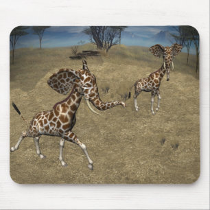 Alfombrilla De Ratón Cute Elephant Giraffes