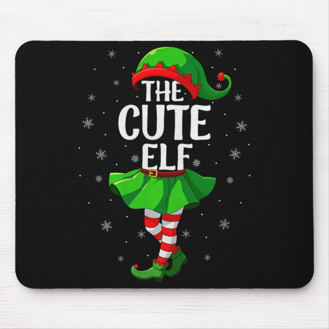 Alfombrilla De Ratón Cute Elf Christmas Girls Women Elf Squad Xmas Fami (Frente)