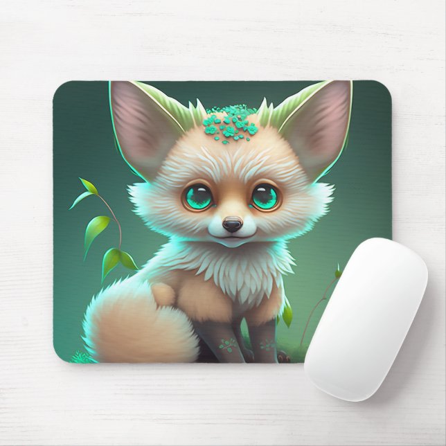 Alfombrilla De Ratón Cute Floral Fox Mouse Pad (Con ratón)