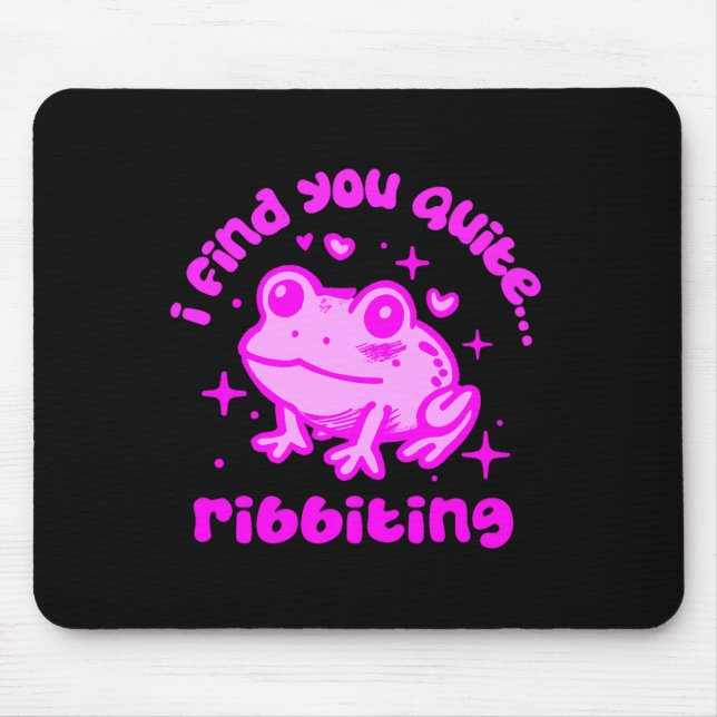 Alfombrilla De Ratón Cute Frog Pun Ribbiting Frog Lovers Quote Design P (Frente)