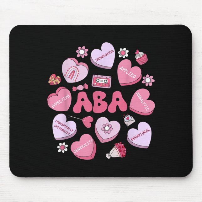 Alfombrilla De Ratón Cute Funny Aba Therapy Candy Heart Slp Behavior Va (Frente)