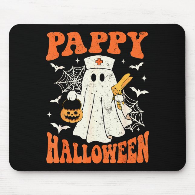 Alfombrilla De Ratón Cute Funny Boo Ghost Nurses Pappy Halloween Obgyn  (Frente)