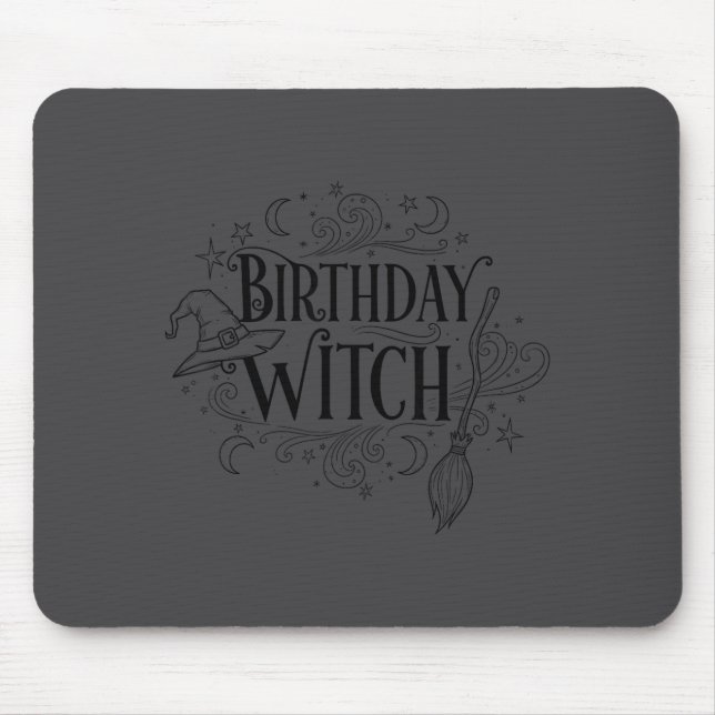 Alfombrilla De Ratón Cute Funny Witch Witchy Birthday Witches Happy Wom (Frente)