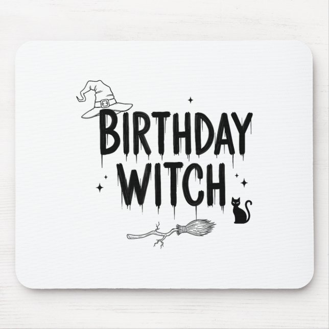 Alfombrilla De Ratón Cute Funny Witch Witchy Birthday Witches Happy Wom (Frente)