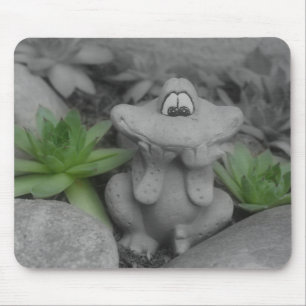 Alfombrilla De Ratón Cute Garden Frog Black White Mousepad