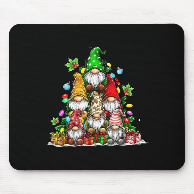 Alfombrilla De Ratón Cute Gnomes Christmas Tree Lights Gnomies Gnome Xm (Frente)