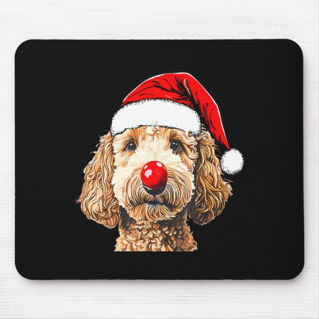 Alfombrilla De Ratón Cute Goldendoodle Dogs Christmas Santa Golden Dood (Frente)