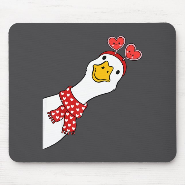 Alfombrilla De Ratón Cute Goose Xoxo Be Mine Happy Valentine's Day Wome (Frente)