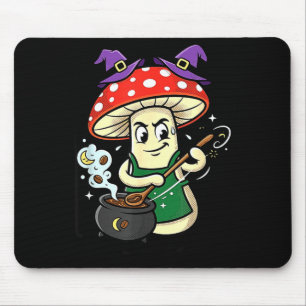 Alfombrilla De Ratón Cute hallowen hongo sombrero de bruja caldero magi