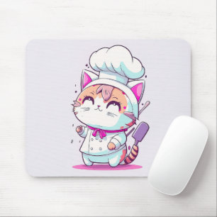 Alfombrilla De Ratón Cute Happy Baker Pastry Chef Cat Kitten