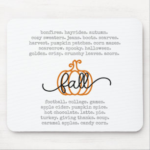 Alfombrilla De Ratón Cute Hello Fall Definition Wormpkin Autumn