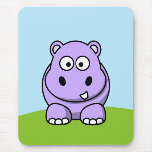 Alfombrilla De Ratón Cute Hipopótamo Lavanda