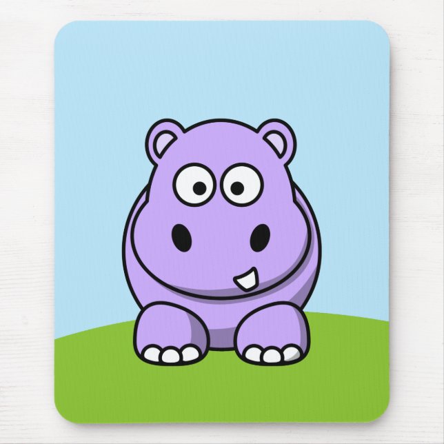 Alfombrilla De Ratón Cute Hipopótamo Lavanda (Frente)