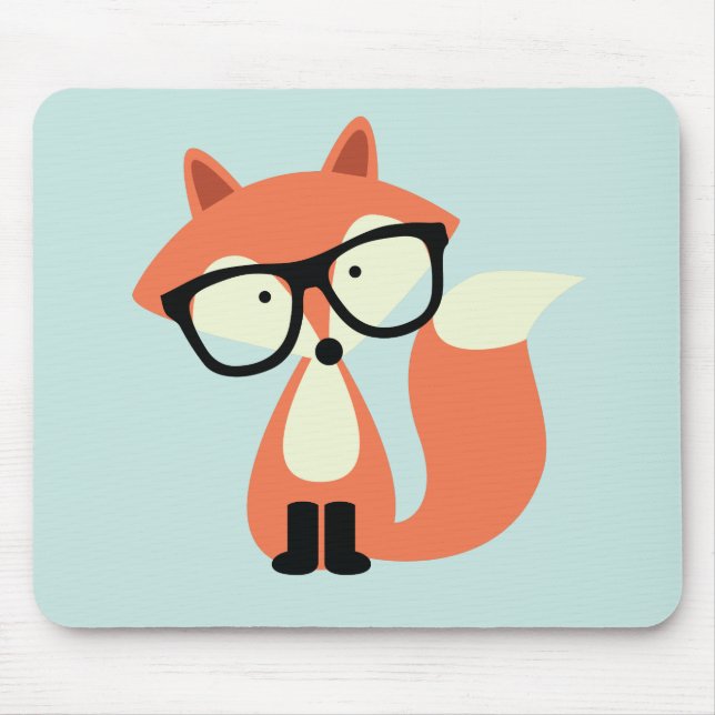 Alfombrilla De Ratón Cute Hipster Red Fox (Frente)