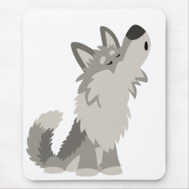 Alfombrilla De Ratón Cute Howling Cartoon Wolf Mousepad