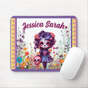 Alfombrilla De Ratón Cute Jardín Gótico Azúcar Calavera 