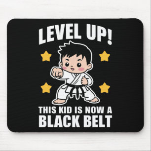 Alfombrilla De Ratón Cute Karate Black Belt Achieving Niños