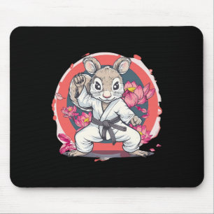 Alfombrilla De Ratón Cute Karate Squirrel Lotus Flor Mma Kickboxing K