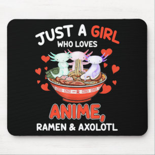 Alfombrilla De Ratón Cute Kawaii Anime Axolotl Japoneses Ramen Noodles 
