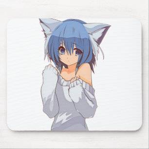 Alfombrilla De Ratón Cute Kawaii Cat-chica Waifu