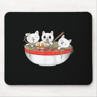Alfombrilla De Ratón Cute Kawaii Gatos Ramen Noodles Anime Gato Japonés