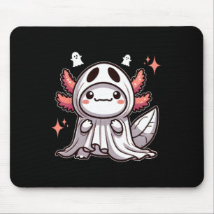 Alfombrilla De Ratón Cute Kawaii Halloween Ghost Axolotl