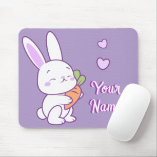 Alfombrilla De Ratón Cute Kawaii Pastel Púrpura Nombre Personalizado Co