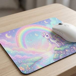 Alfombrilla De Ratón Cute Kawaii Unicornio Arcoíris Pastel Mágico