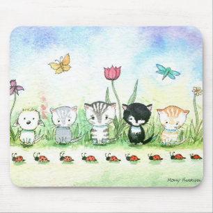Alfombrilla De Ratón Cute Kitty Cat Puppy Ladybug Mousepad