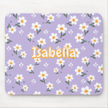 Cute Lavender Daisy Mouse Pad for Spring
