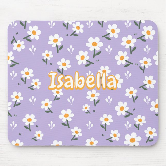 Alfombrilla De Ratón Cute Lavender Daisy Mouse Pad for Spring (Frente)