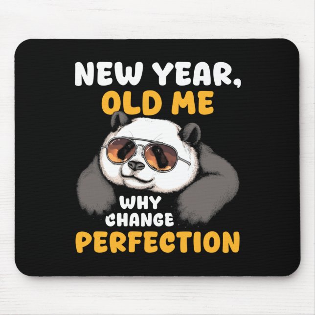 Alfombrilla De Ratón Cute Lazy Panda New Year Old Me 2026 Funny Sarcast (Frente)