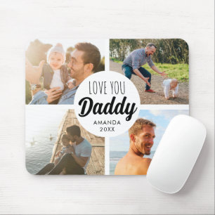 Alfombrilla De Ratón Cute Love You 'Daddy' Personalizado Collage de fot