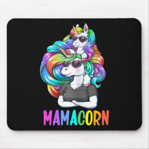 Alfombrilla De Ratón Cute Mamacorn Día de la Madre Unicorn Rainbow Colo